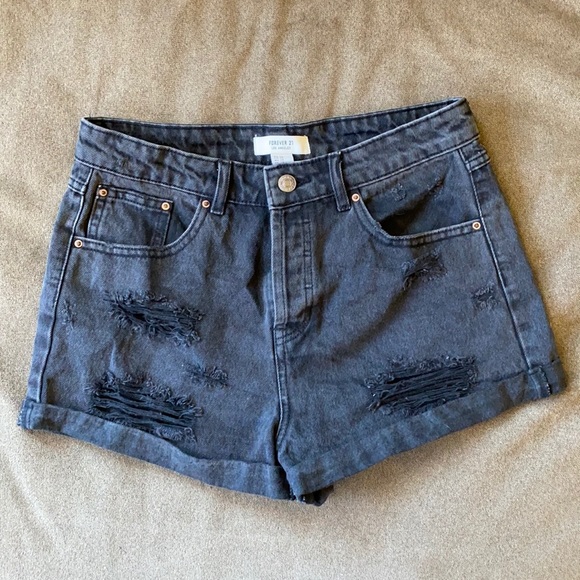 High Waisted Jean Shorts - Picture 1 of 3